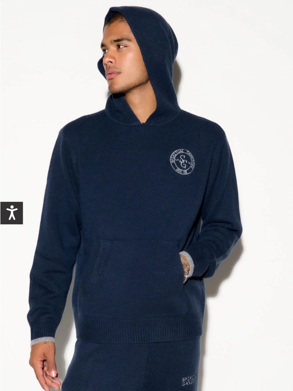 Spiritual Gangster Navy Blue Hoodie Sweater